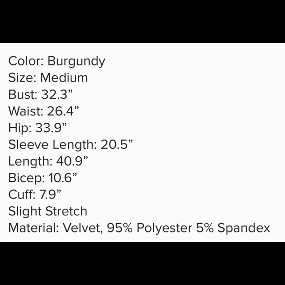 🎉HP🎉 Burgandy Crushed Velvet Dress - Picture 8 of 8